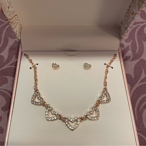 Charter Club Jewelry - Charter Club Rose Gold Heart Jewelry Set